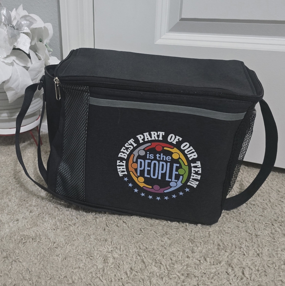 Black Insulated Lunch Cooler Bag & Positive Qoute. New